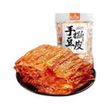 BiBiZan Hand-torn tofu skin spicy strips tofu dried spicy slices small package spicy snacks * 1 bag 8 sachets