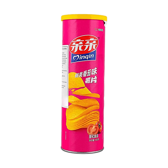 CHINCHIN Sweet Tomato Flavor Potato Chips Canister, 3.53 oz