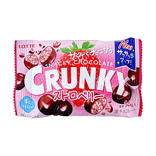 LOTTE Japan Crunky Pop Joy Strawberry Chocolate, 1.09 oz