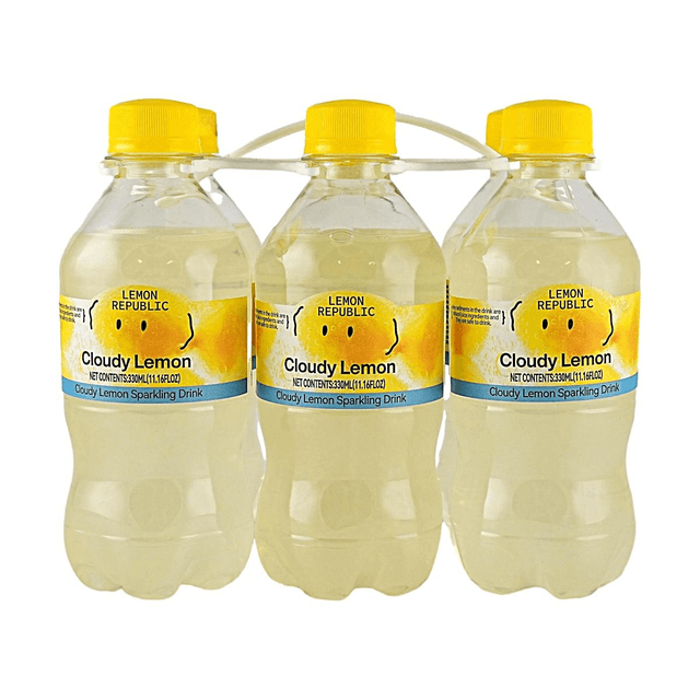 Lemon Republic Cloudy Lemon Sparkling Juice 11.16 fl oz*6 Packs【10% Juice Content】