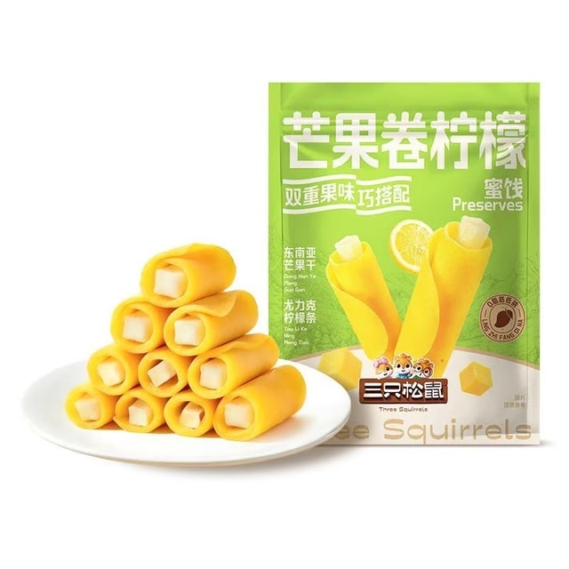 THREE SQUIRRELS Mango Roll Lemon Preserved Fruit 140g*1 Bag