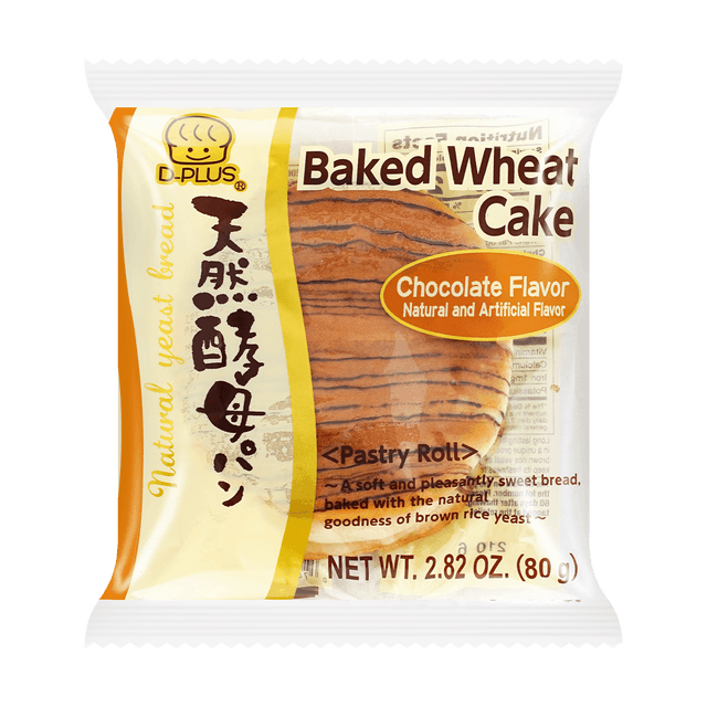 D-PLUS Natural Yeast Baked Wheat Bread, Japanese Dessert, Chocolate Flavor, 2.82 oz