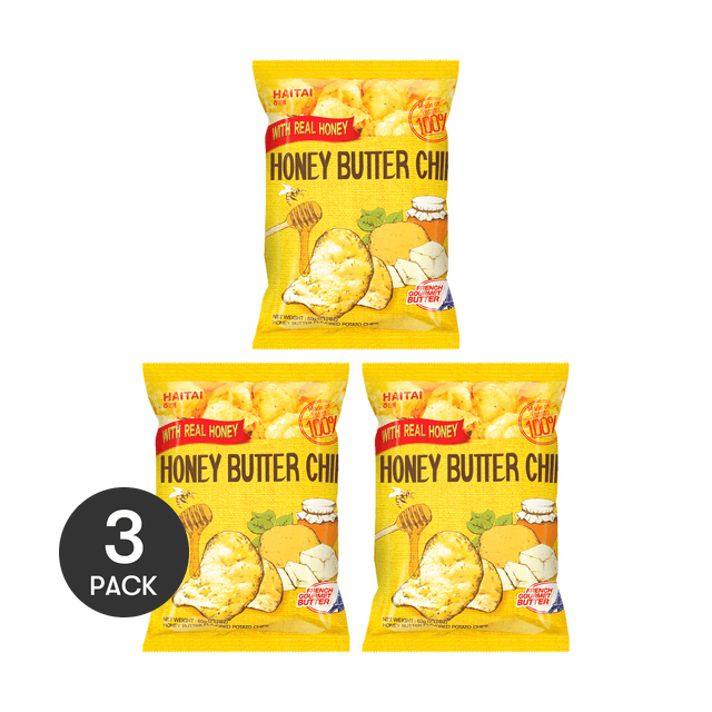 HAITAI Korean Honey Butter Potato Chips, 2.11 oz* 3 Value Pack