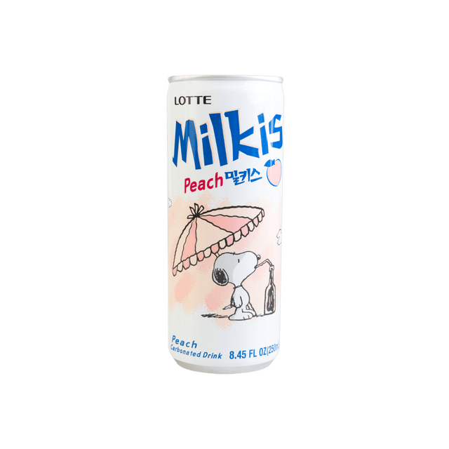 LOTTE Korea Milkis Peach Soda - Carbonated Peach-Flavored Drink