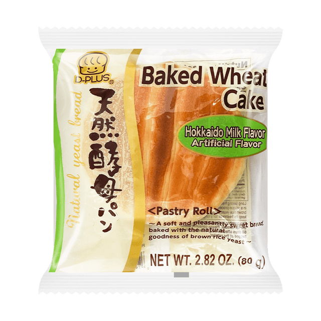 D-PLUS Natural Yeast Baked Wheat Bread, Japanese Dessert, Hokkaido Milk Flavor, 2.82 oz
