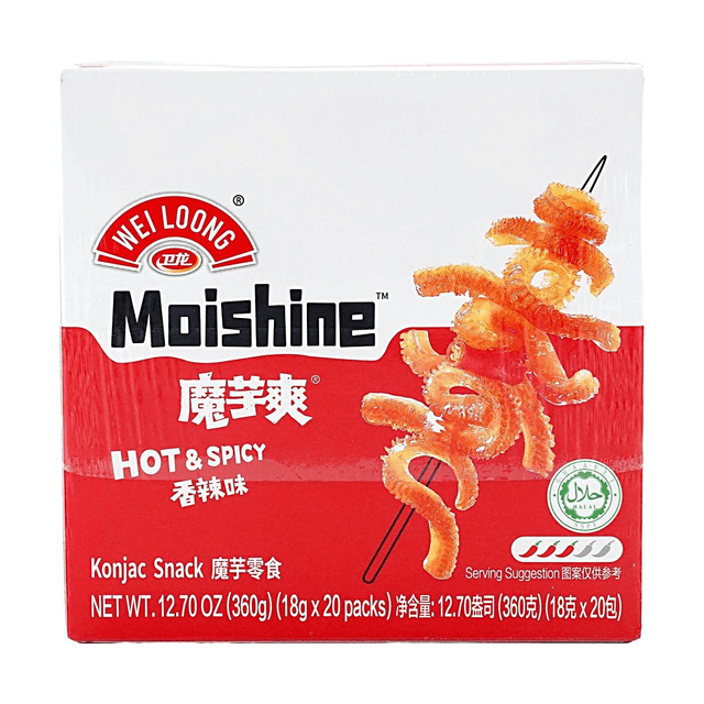 WEILONG Hot & Spicy Vegetarian Tripe, Konjac Latiao Snacks, 12.7 oz