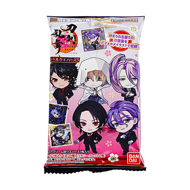 BANDAI Touken Ranbu Online Sticker Wafer Vol.3 0.45 oz【Cocoa Cream Flavor