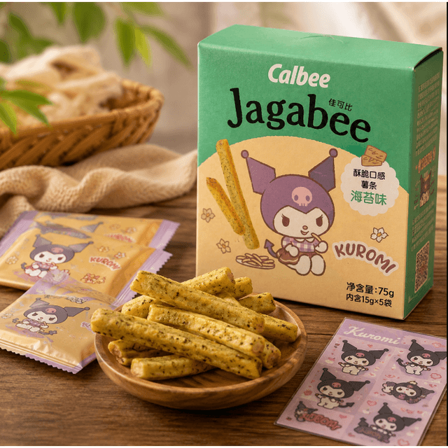 CALBEE Sanrio Kuromi Seaweed Flavored Potato Sticks, 2.65 oz