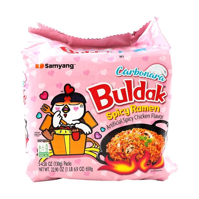 SAMYANG Korean Buldak Noodles Carbonara Stir - Fried Ramen Carbonara Hot Chicken Flavor