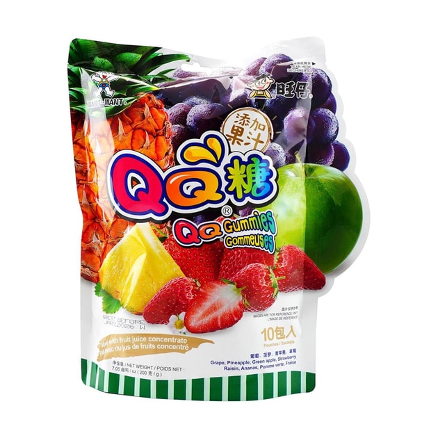 WANT WANT QQ Juicy Fruit Gummy Assortment, 10 Pack, 7.05 Oz