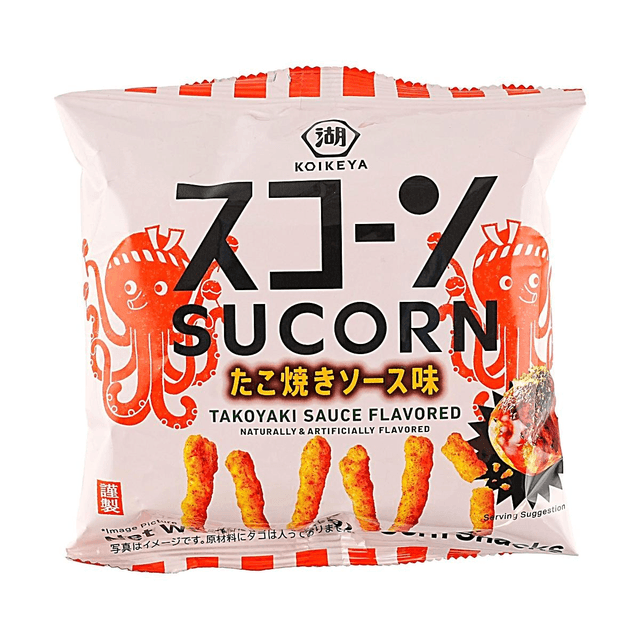 KOIKEYA Takoyaki Sauce Flavored Corn Snacks 1.1 oz 【Crispy Savory Snack】