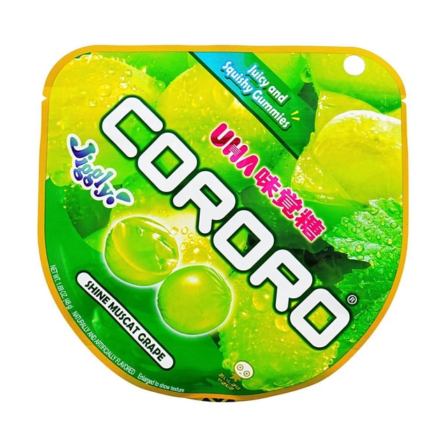 UHA Mikakuto Cororo Fruit Juice Gummy Candy Shine Muscat Green Grape Flavor, 1.69 oz