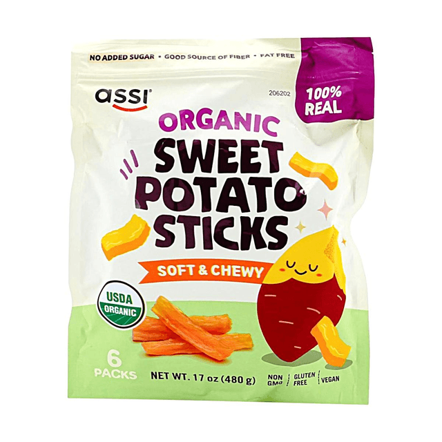 ASSI BRAND Organic Sweet Potato Sticks,6 Packs 16.93 oz