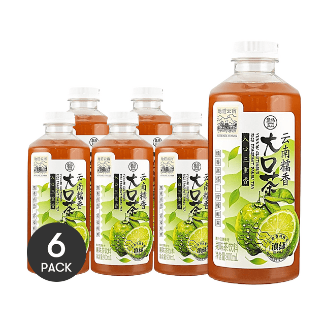 FRESHIPPO Yunnan Glutinous Rice Fragrant Tea, 30.43 fl oz *6【6 Packs】