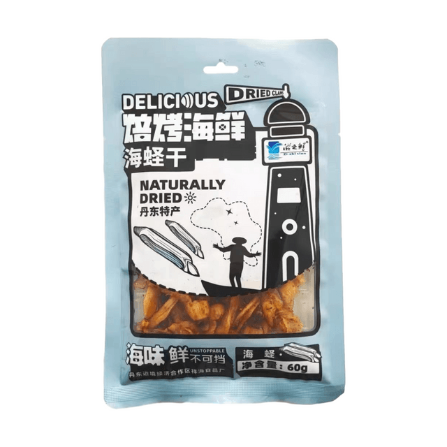 Freshness Dried Solen Grandis - Dandong Specialty Roasted Mildly Spicy 60g*1 Pack
