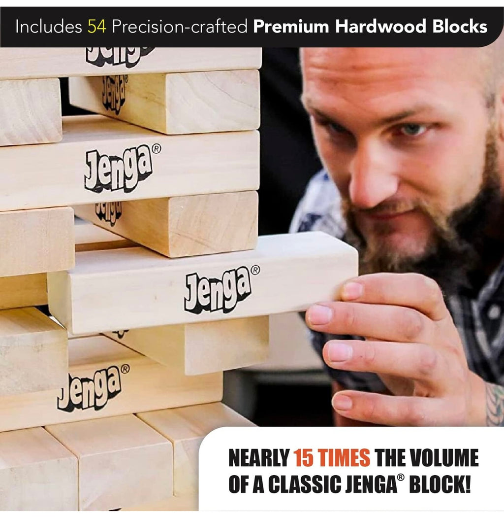 Jenga GIANT - Hardwood Blocks - Stacks to Over 5 feet - Officially Licensed - JS7