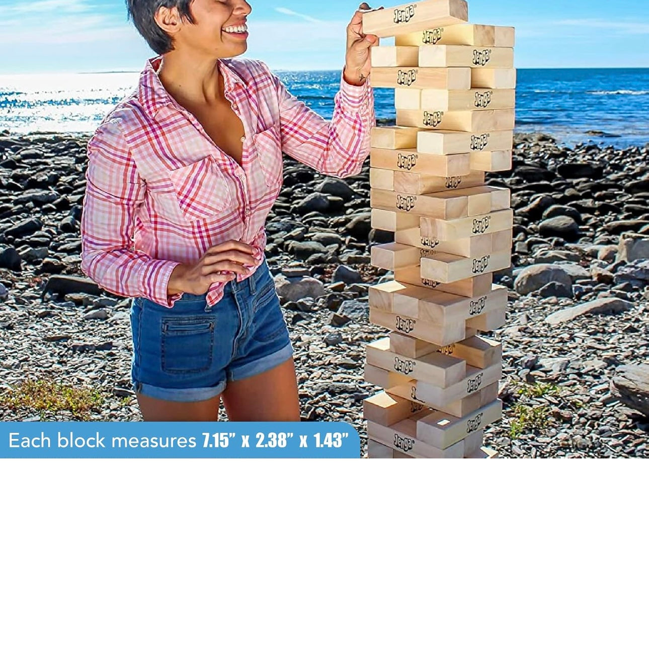 Jenga GIANT - Hardwood Blocks - Stacks to Over 5 feet - Officially