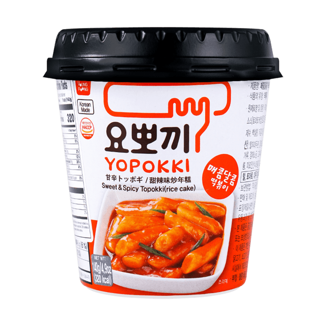 Korean Instant Tteokbokki Rice Cake Sweet & Spicy Flavor, 4.94 oz