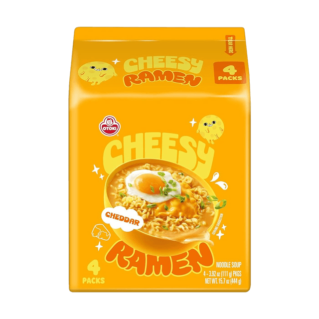 Cheesy Ramen - Cheddar Flavor, Non - Spicy Creamy & Savory Korean Instant Cheese Noodles