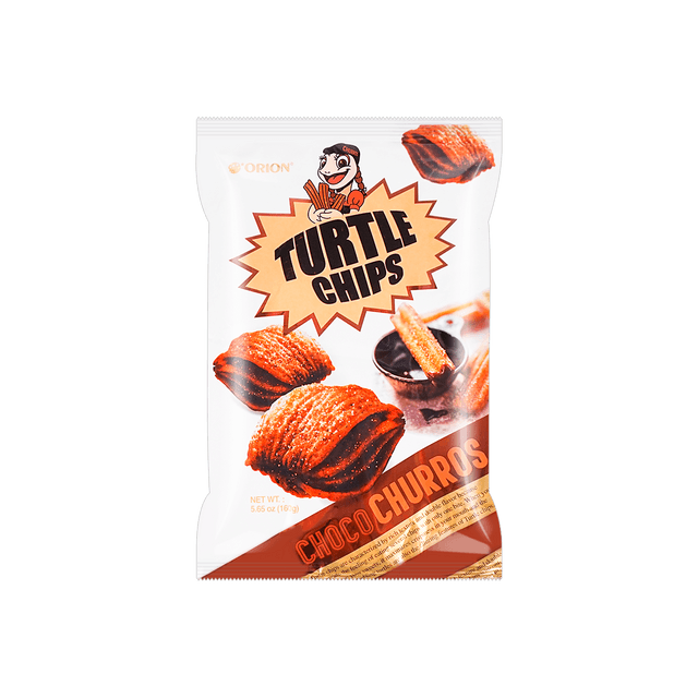 Turtle Chips Chocolate Churros Flavor,Crispy Korean Party Corn Snacks,5.64 oz