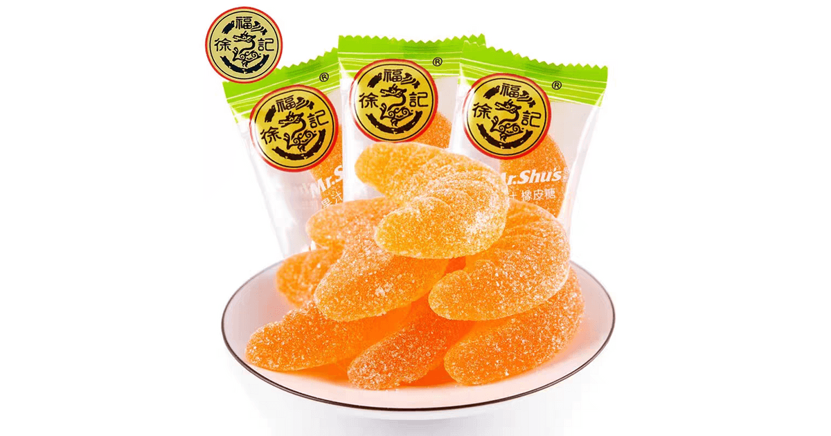 HSUFUCHI Large Mandarin Slice Candy, Tangerine Flavored  200g*1 Bag