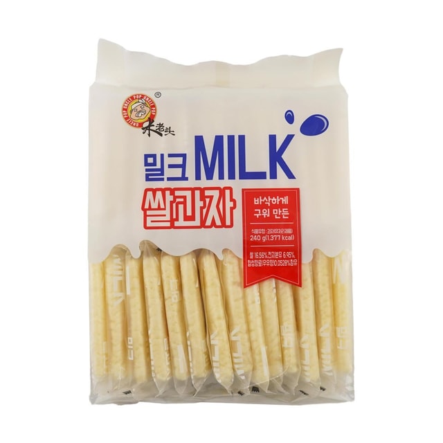 MILAOTOU Milky Old Man Milk Rice Crackers, 8.46 oz