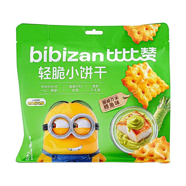 BiBiZan Light Crispy Cookies Norwegian Wasabi Cod 8.47oz Minions