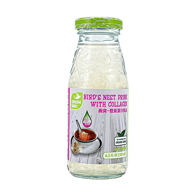 GREEN BIRD Bird's Nest Drink with Collagen 6.26 fl oz 【Organic Sugar】